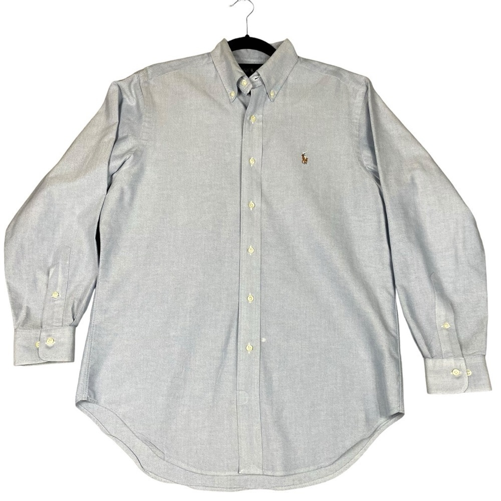 Ralph Lauren Classic Fit Light Blue Button Down Long Sleeve Flesh Pony Shirt